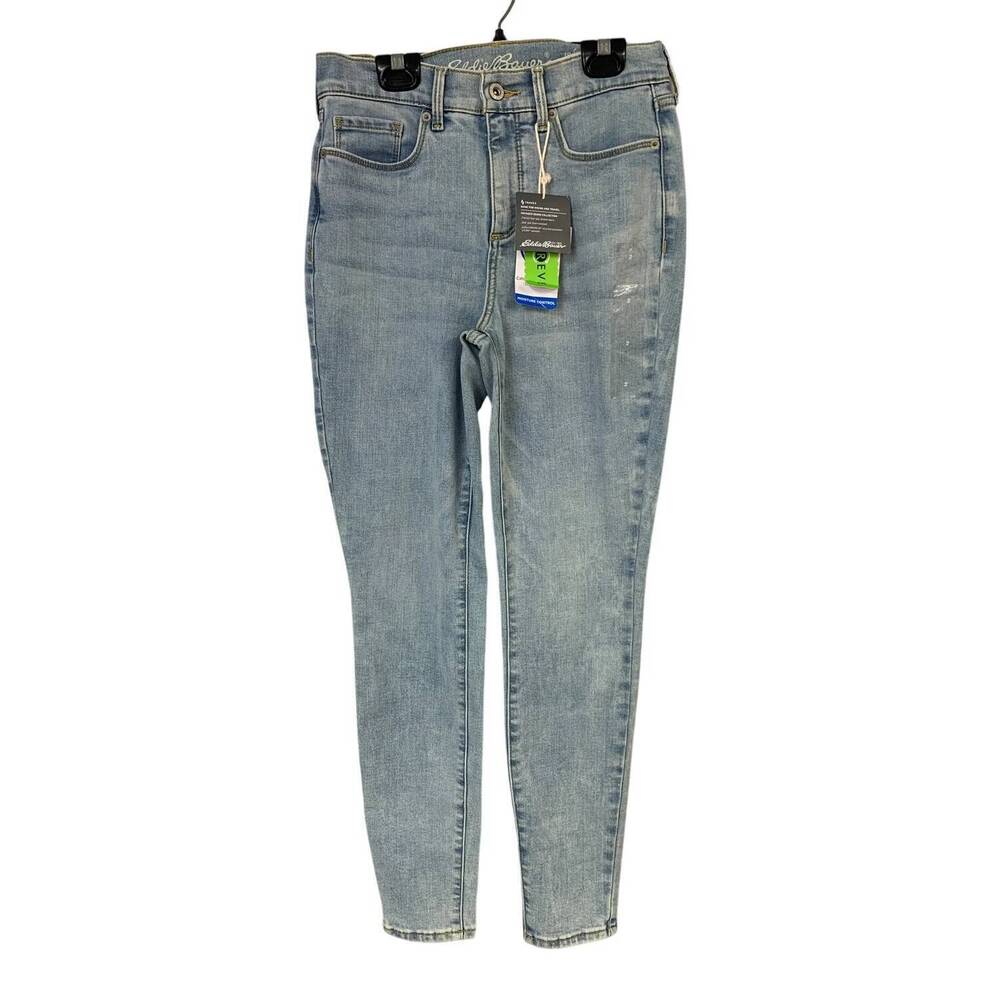 NEW EDDIE BAUER women's travex voyager high rise skinny jeans in blue haze